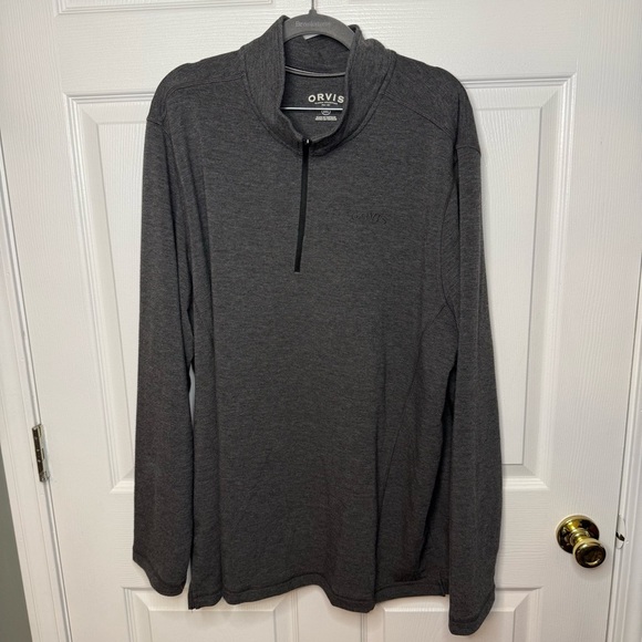 Orvis Gray Quarter-Zip Pullover Mens Size XXL GUC - Picture 1 of 6